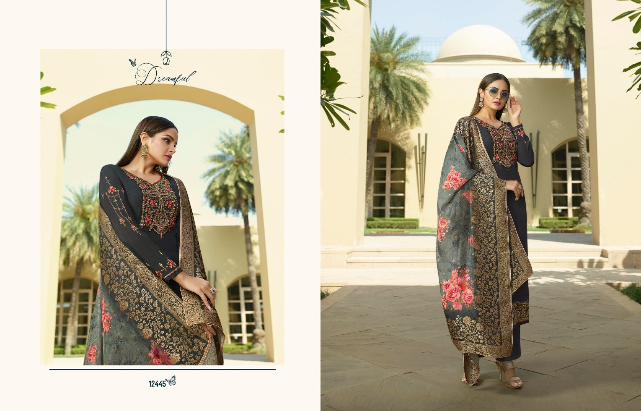 meera trendz zisa  resham satin gorgeous look salwar suit catalog