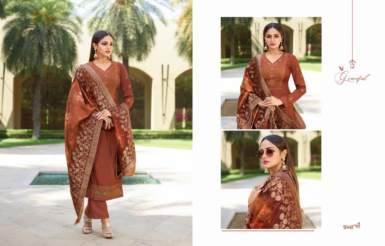 meera trendz zisa  resham satin gorgeous look salwar suit catalog