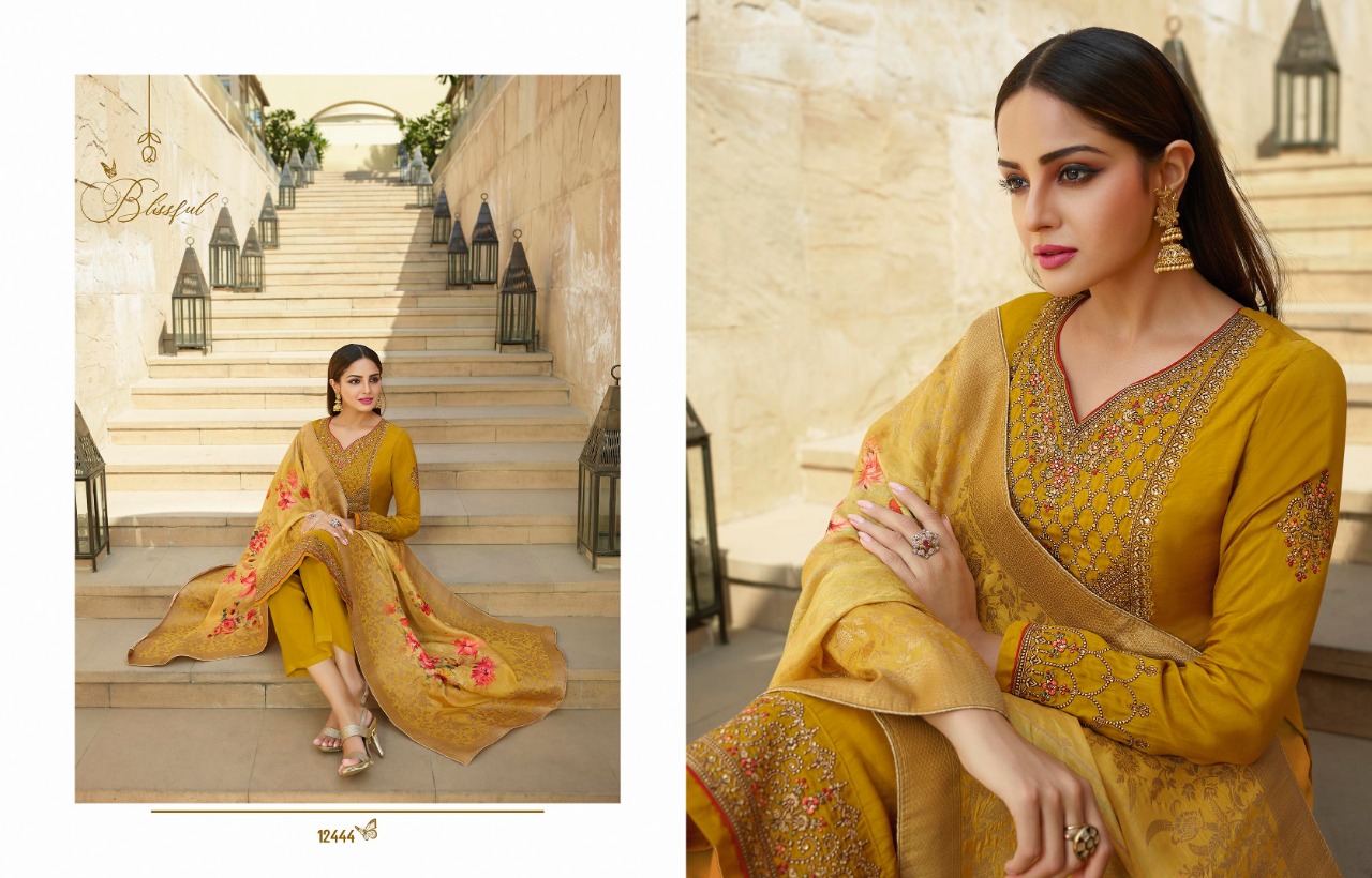 meera trendz zisa  resham satin gorgeous look salwar suit catalog