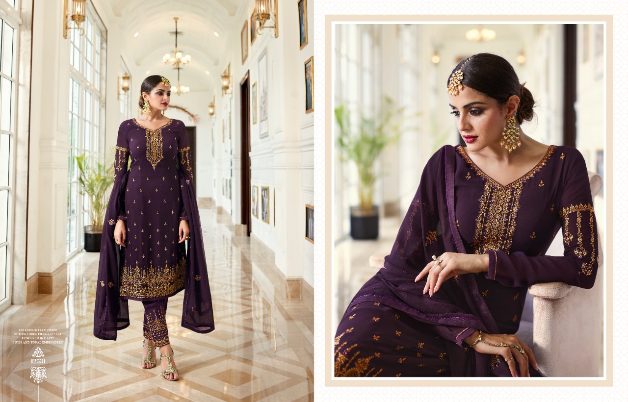 meera trendz zisa vol 68 georgget regal look salwar suit catalog