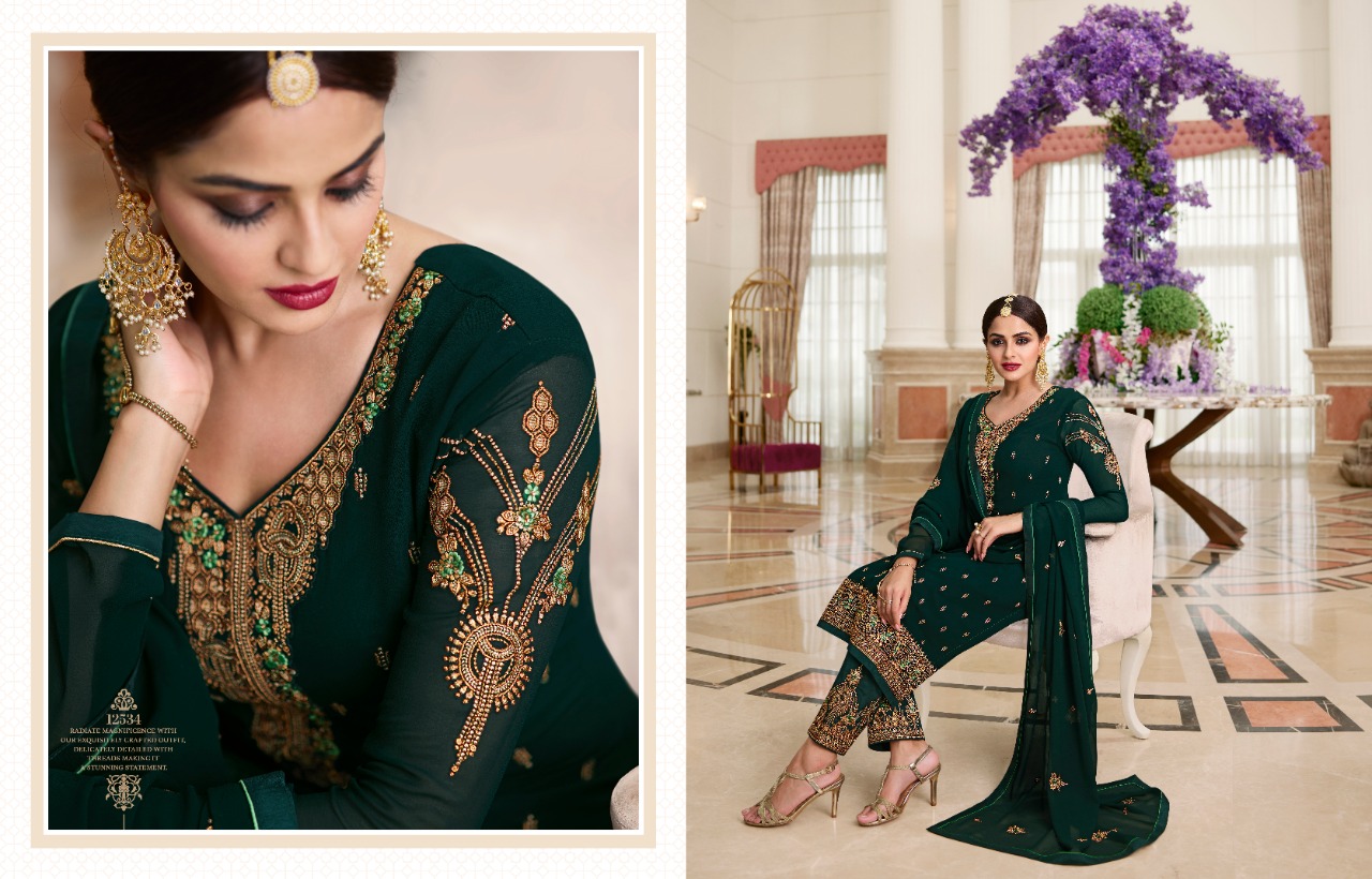 meera trendz zisa vol 68 georgget regal look salwar suit catalog