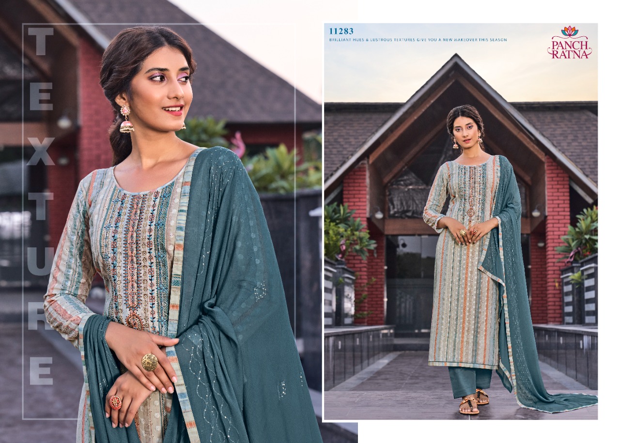 panch ratna mannat cotton regal look salwar suit catalog