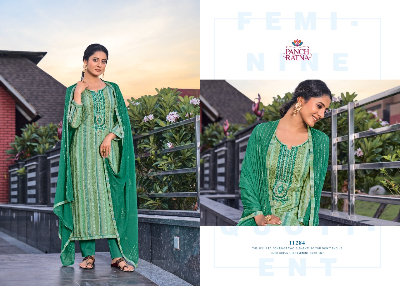 panch ratna mannat cotton regal look salwar suit catalog