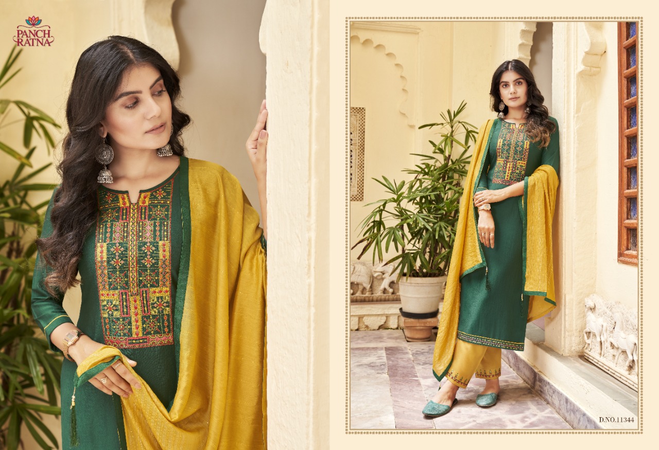 panch ratna ritika silk gorgeous look salwar suit catalog