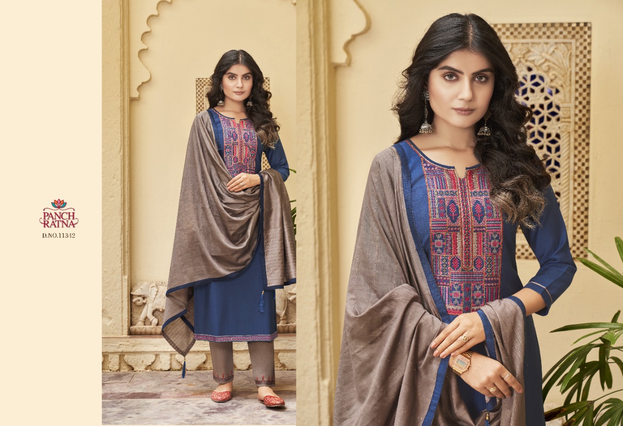 panch ratna ritika silk gorgeous look salwar suit catalog