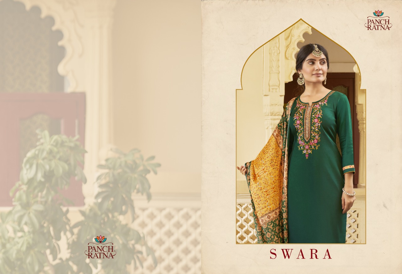 panch ratna swara rayon attractive look salwar suit catalog