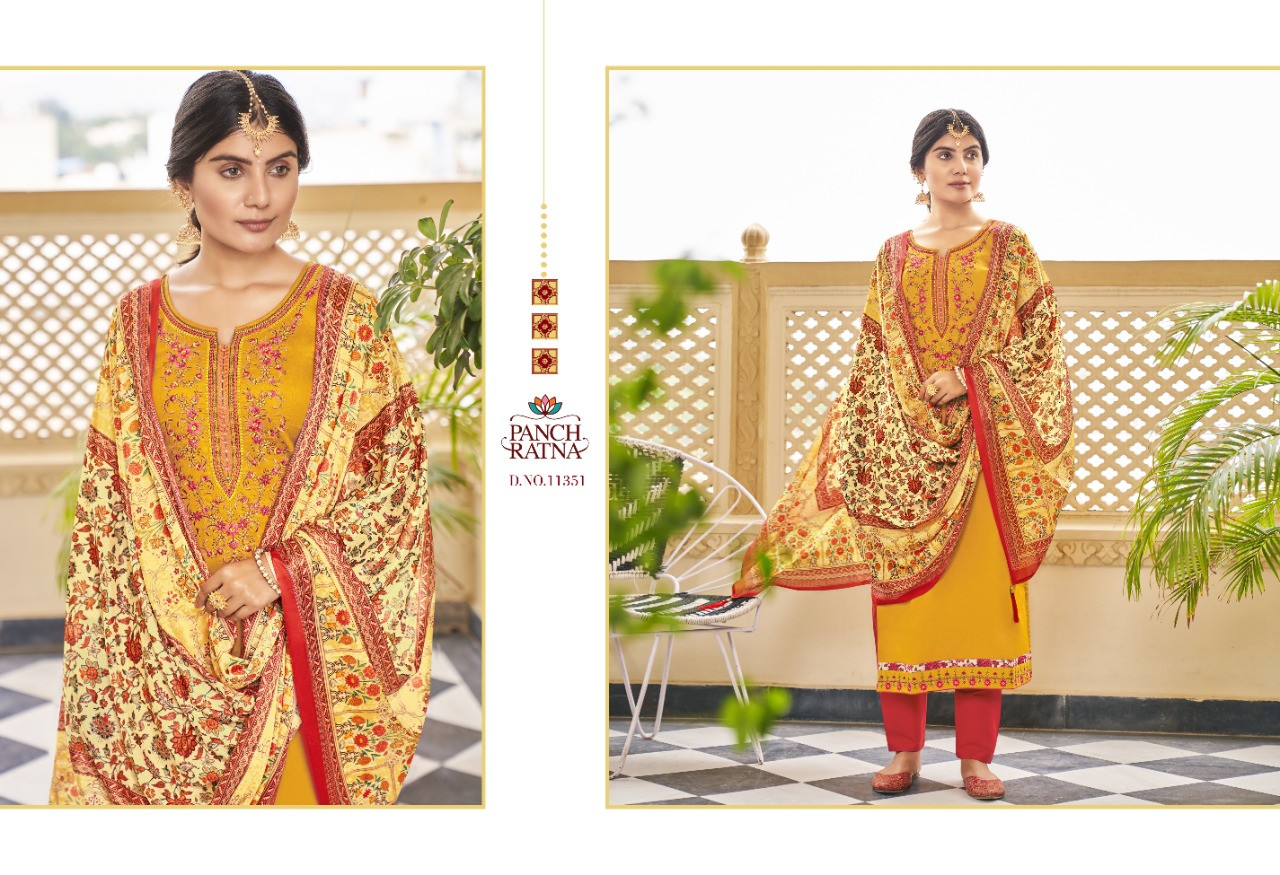 panch ratna swara rayon attractive look salwar suit catalog