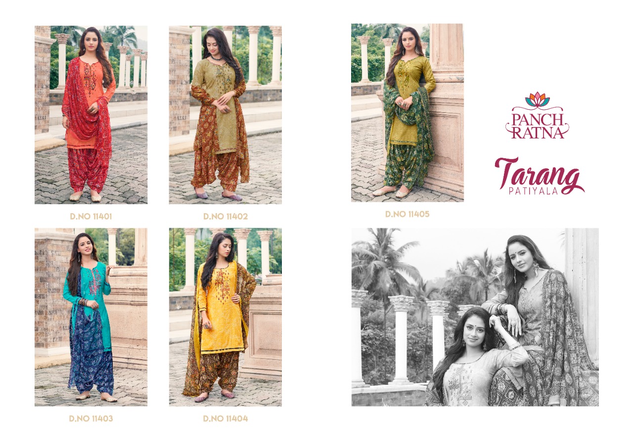 panch ratna tarang patiyala cotton elegant salwar suit catalog