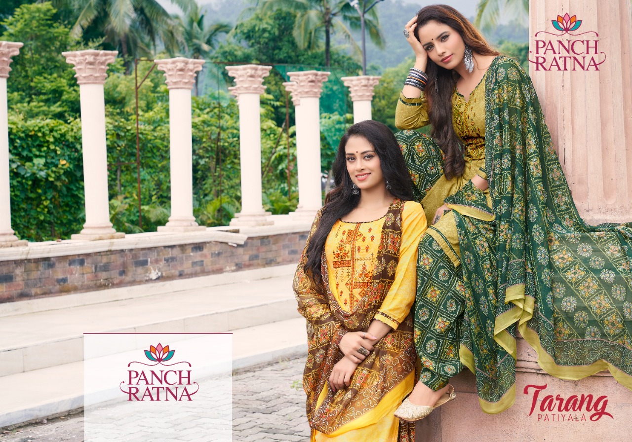 panch ratna tarang patiyala cotton elegant salwar suit catalog