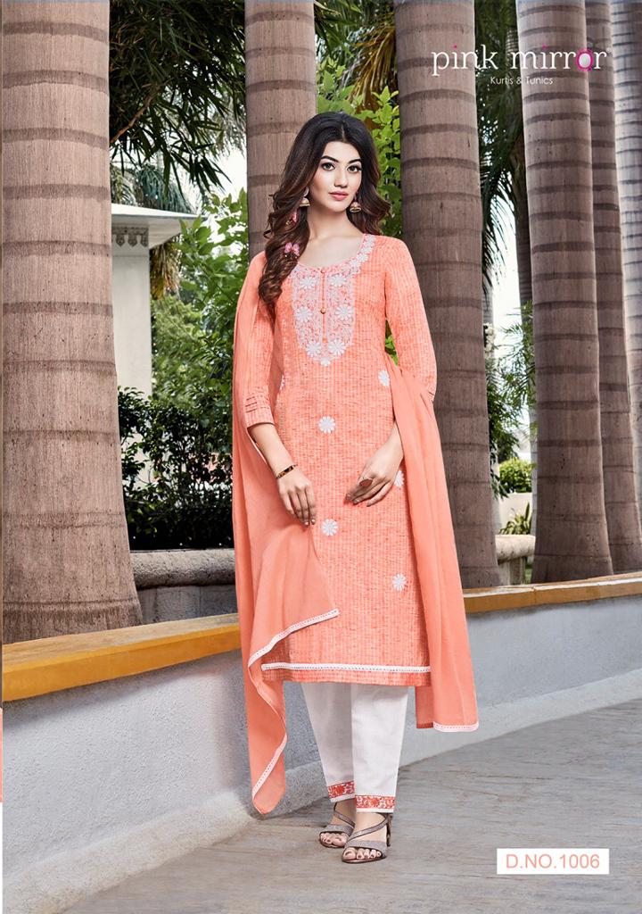 pink mirror bloom viscos astonishing top with bottom and dupatta catalog