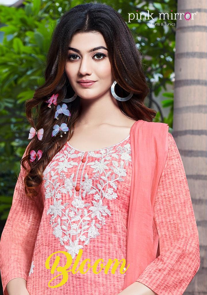 pink mirror bloom viscos astonishing top with bottom and dupatta catalog