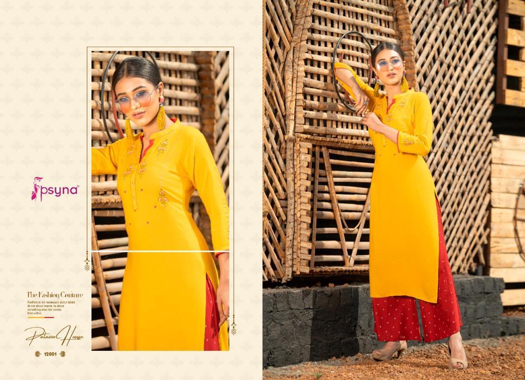 psyna palazzo house vol 12 rayon Beautiful look kurti with bottom catalog