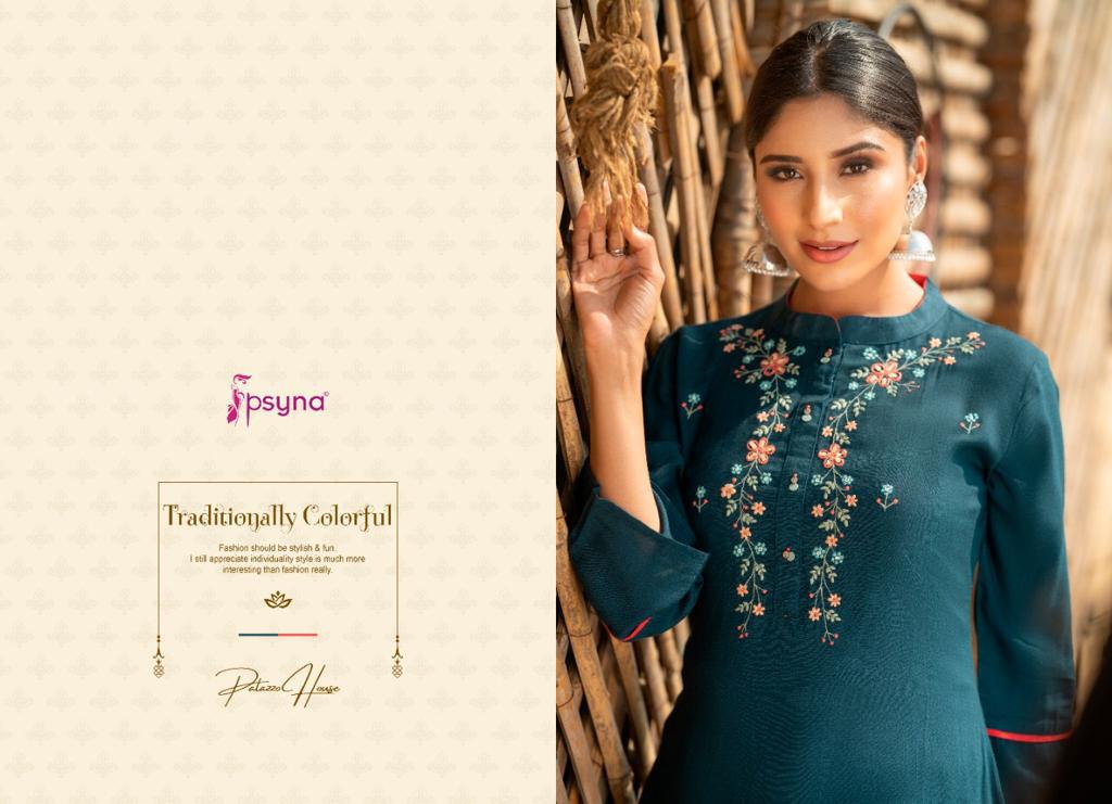 psyna palazzo house vol 12 rayon Beautiful look kurti with bottom catalog