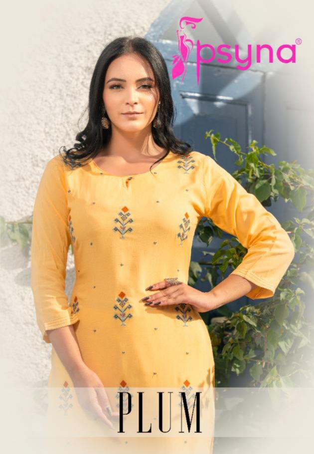 psyna plum rayon new and modern style kurti catalog