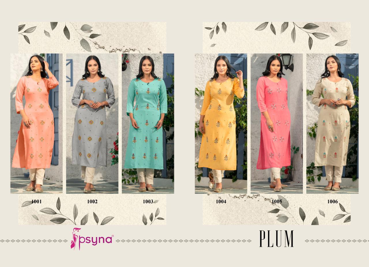 psyna plum rayon new and modern style kurti catalog