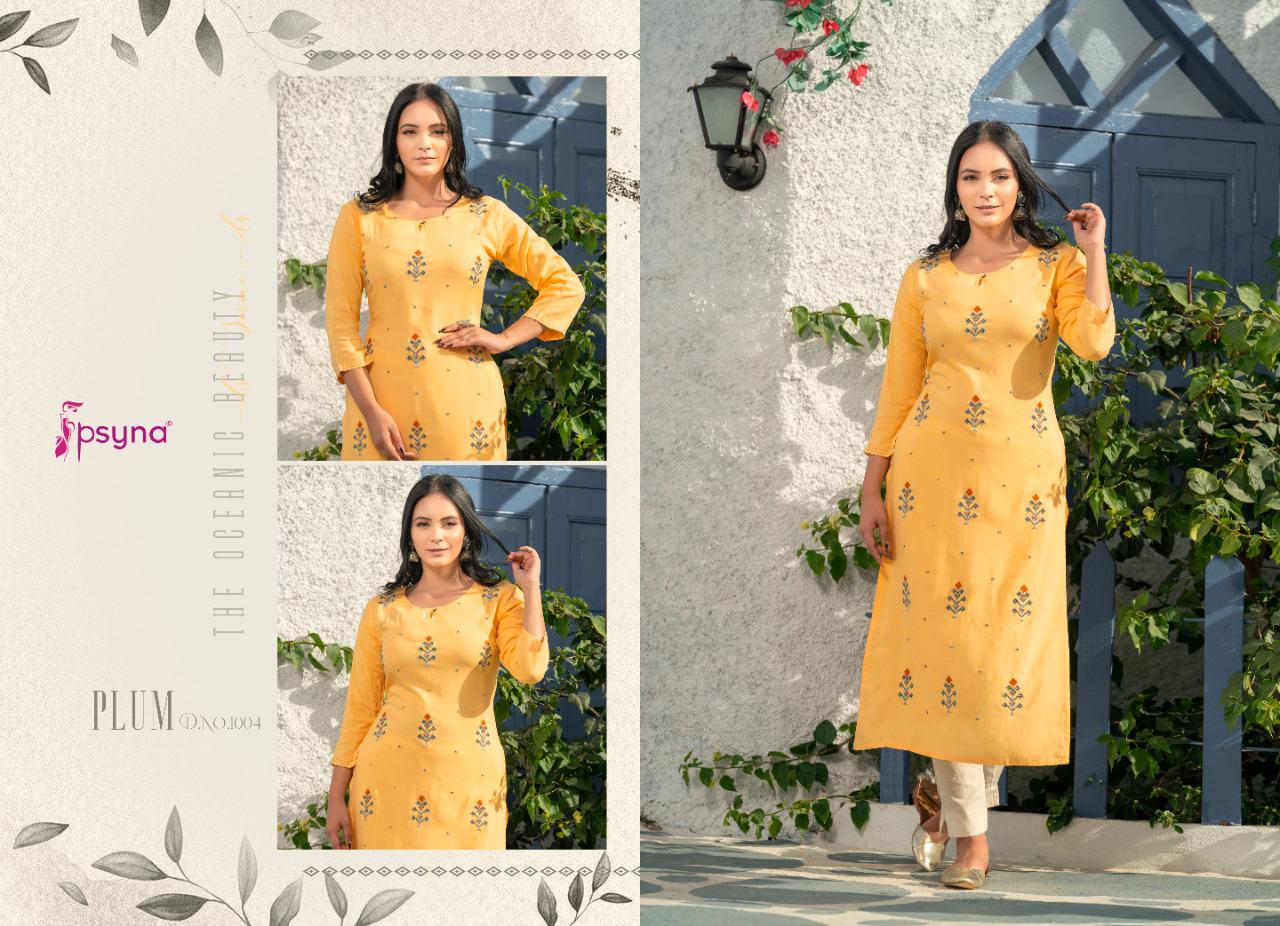 psyna plum rayon new and modern style kurti catalog