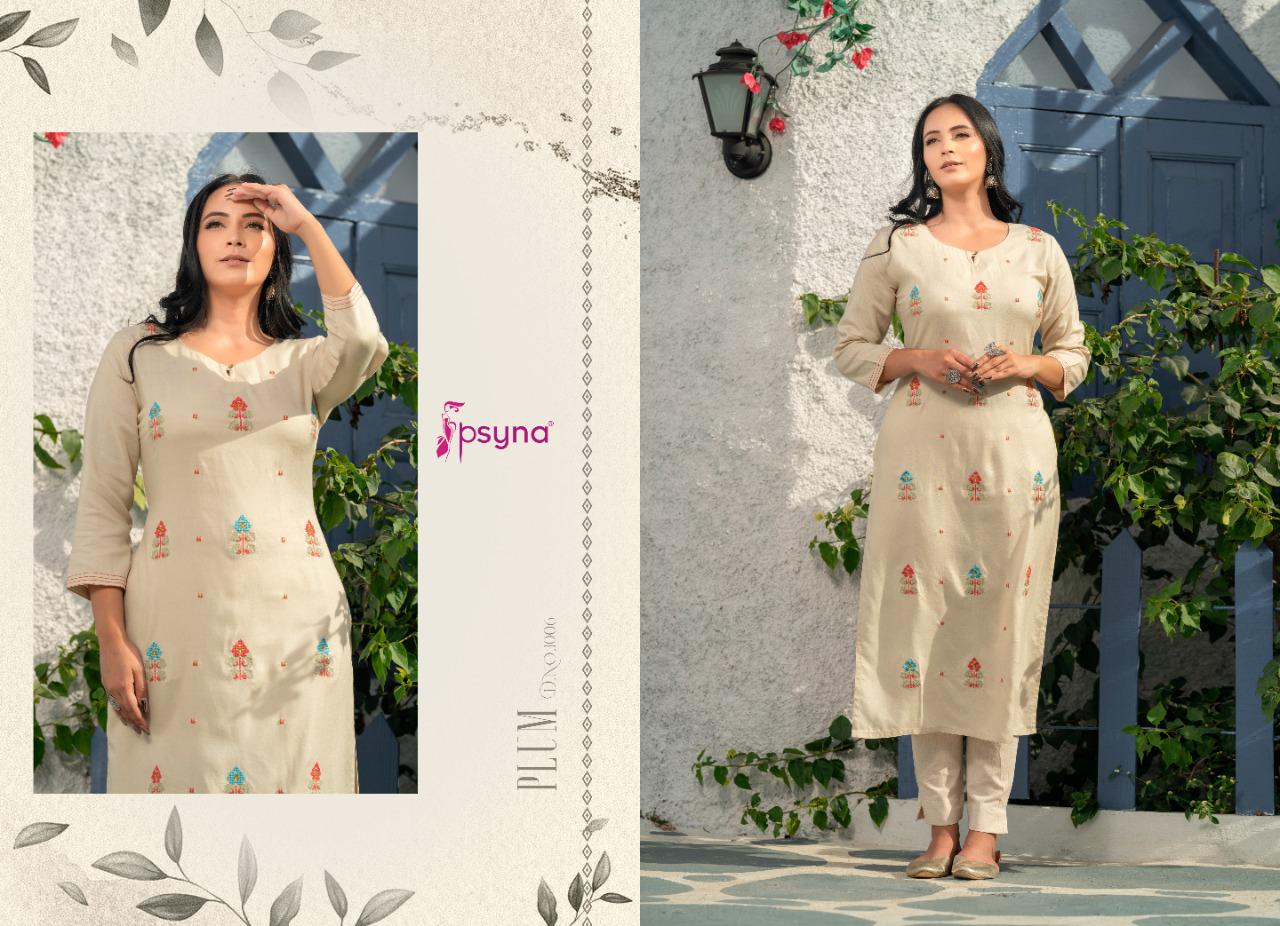 psyna plum rayon new and modern style kurti catalog