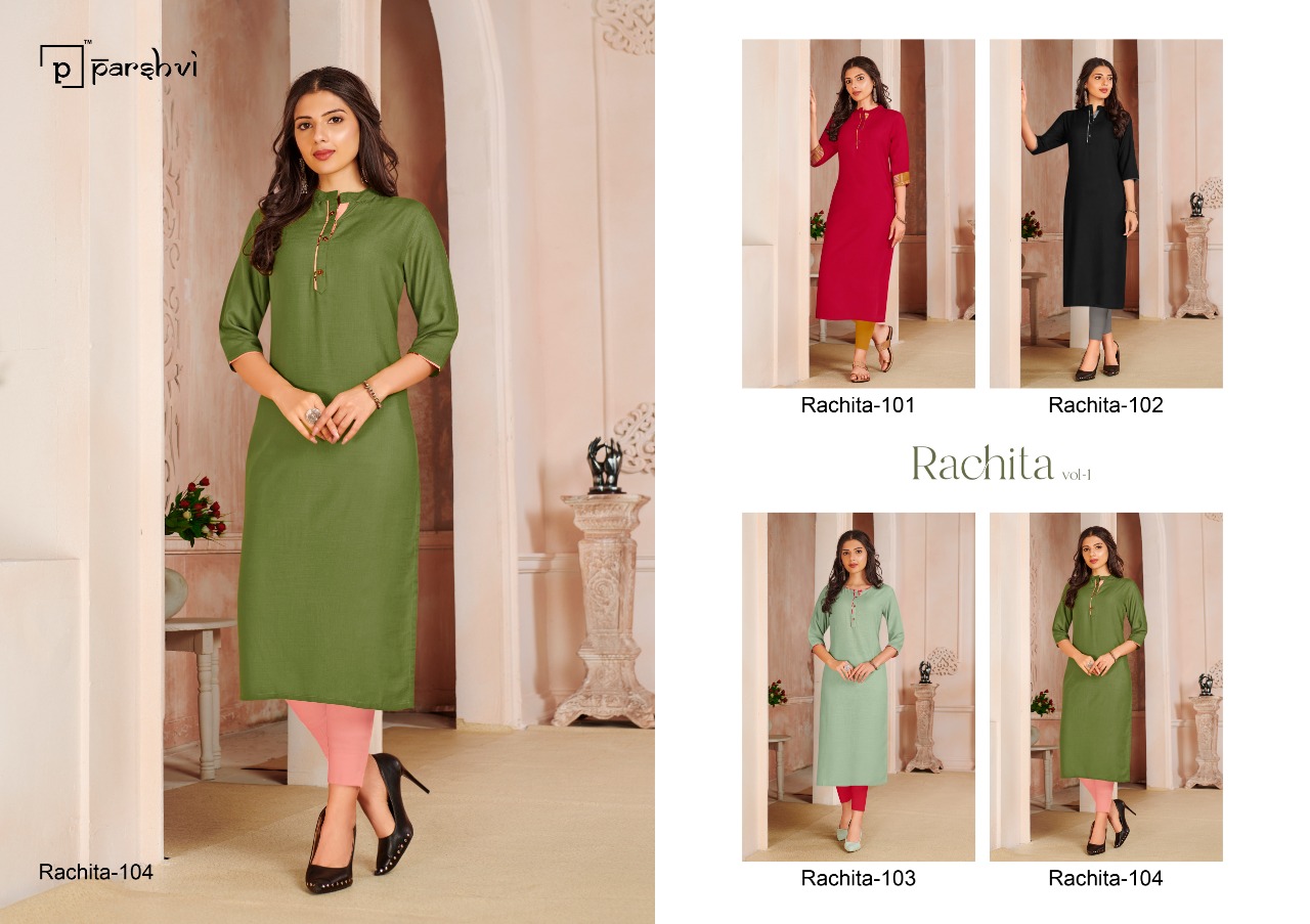 r studio rachita vol 1 rayon decent look kurti catalog