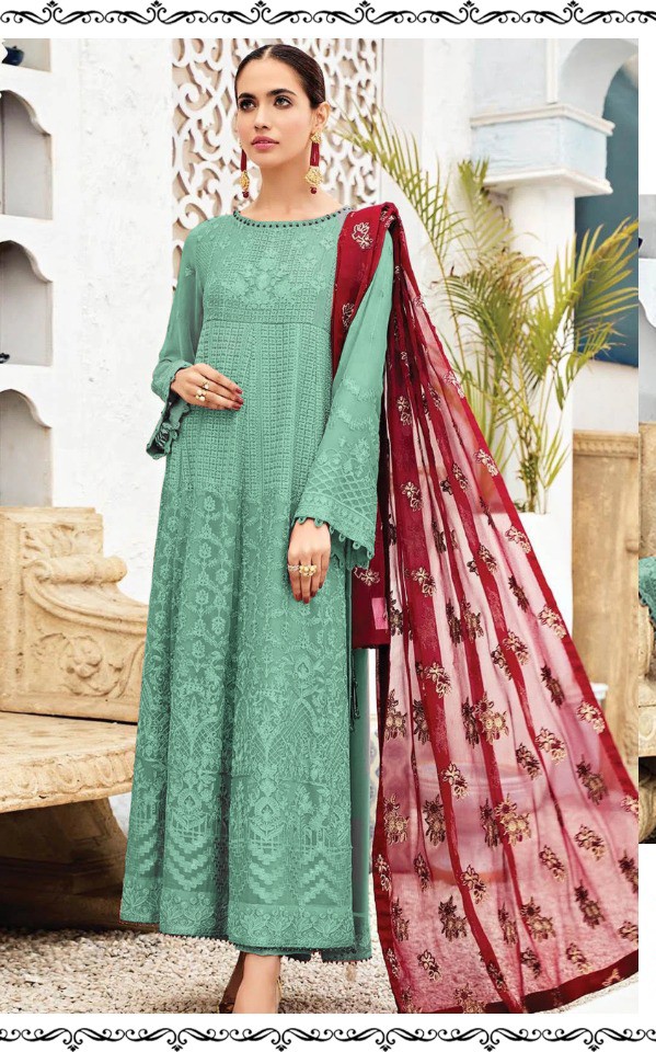 ramsha d no r 305 nx georget regal look salwar suit catalog