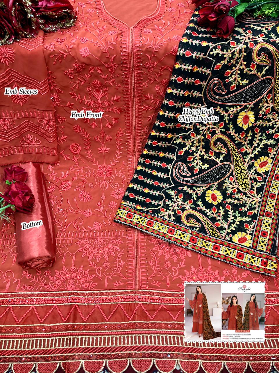 ramsha dilruba georget regal look salwar suit catalog