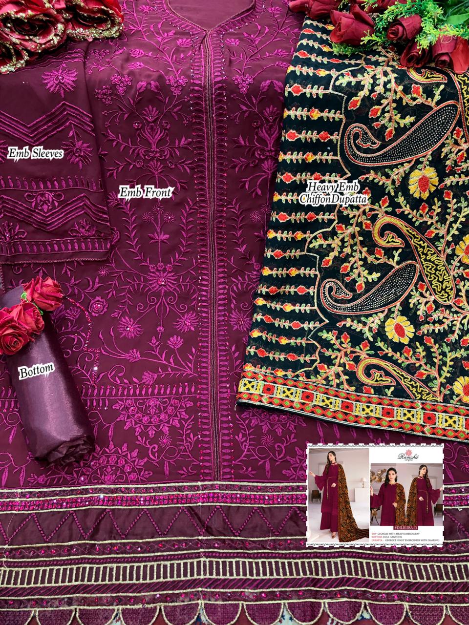 ramsha dilruba georget regal look salwar suit catalog