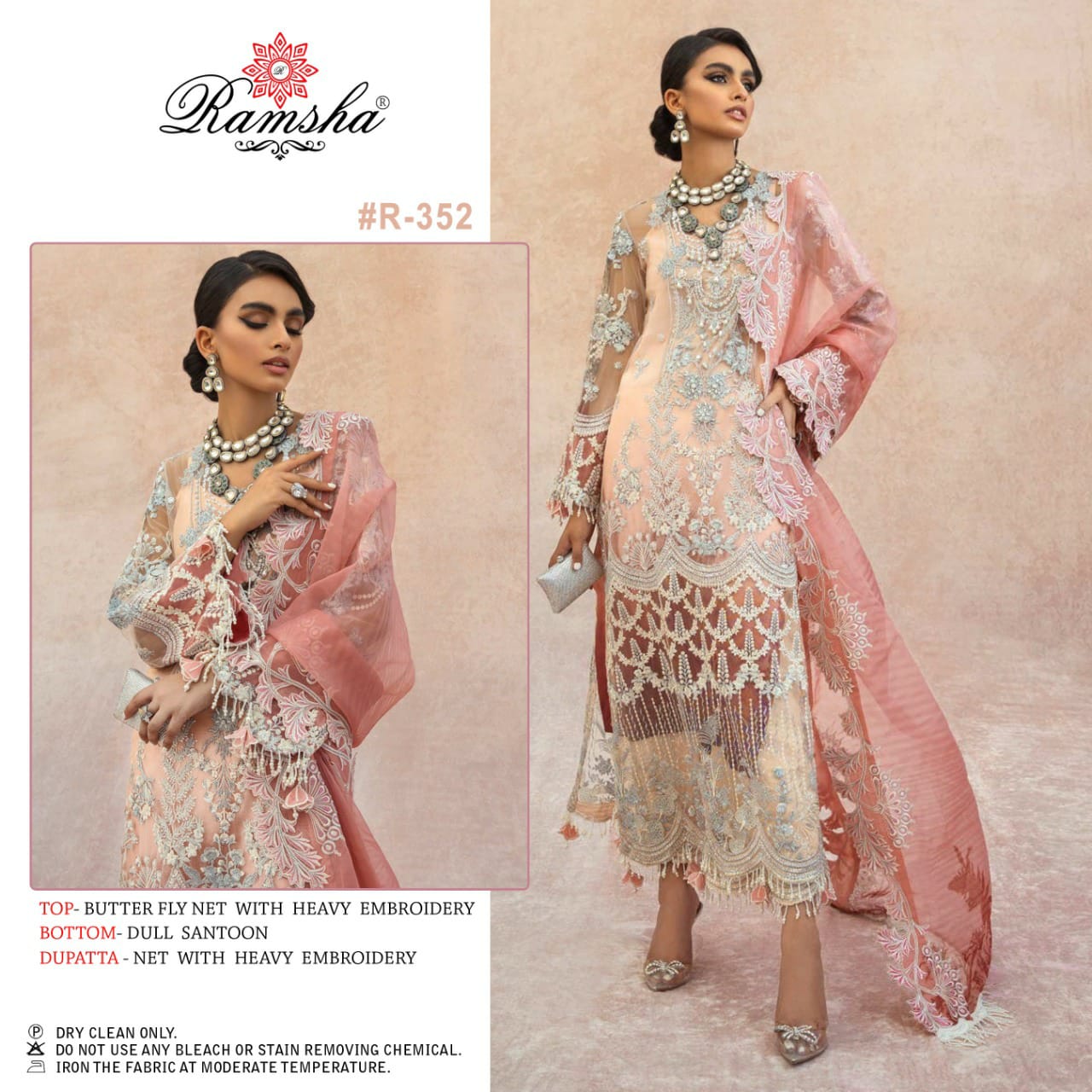 Ramsha Ramsha r-352 Salwar Kameez Georgget  /net Singles