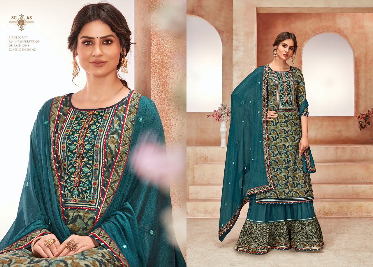 rangoon naira cotton decent look top bottom with dupatta catalog