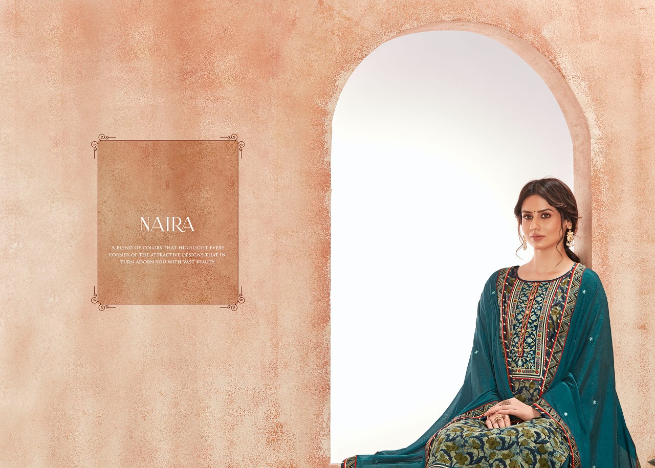 rangoon naira cotton decent look top bottom with dupatta catalog