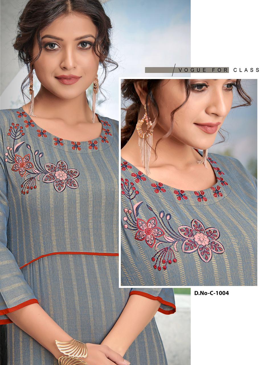 rijiya trends guzaarish elegant look kurti with plazzo catalog