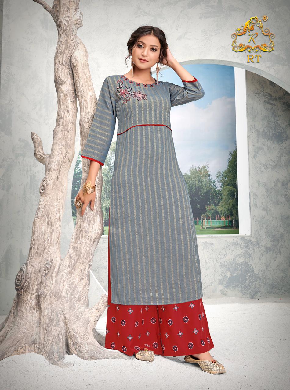 rijiya trends guzaarish elegant look kurti with plazzo catalog