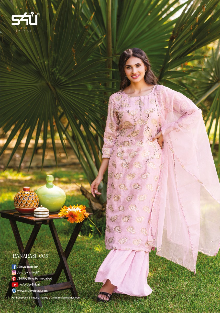 s4u banarasi festive look kurta with sharara and dupatta catalog