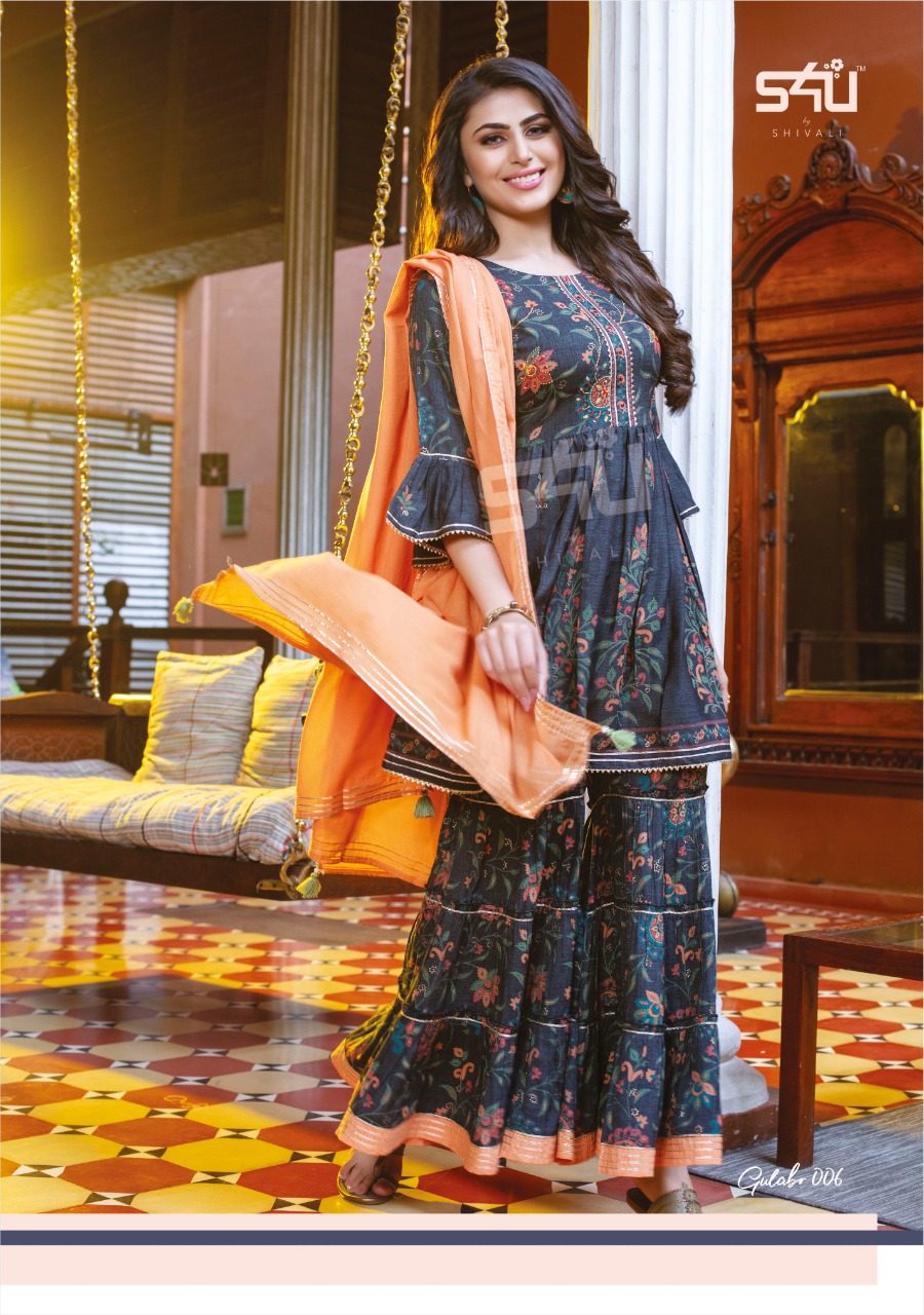 s4u gulabo cotton elegant sharara catalog