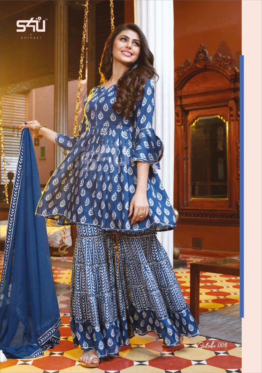 s4u gulabo cotton elegant sharara catalog