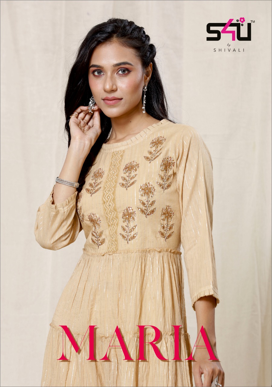 s4u maria classic trendy look long kurti catalog