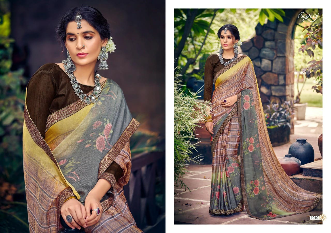 saroj delight brasso ecclusive print saree catalog