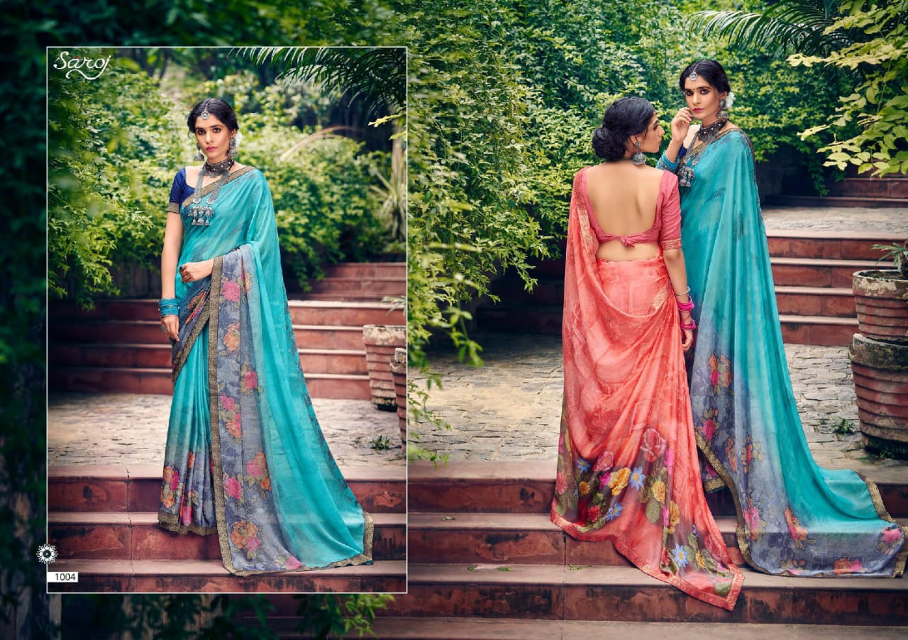 saroj delight brasso ecclusive print saree catalog