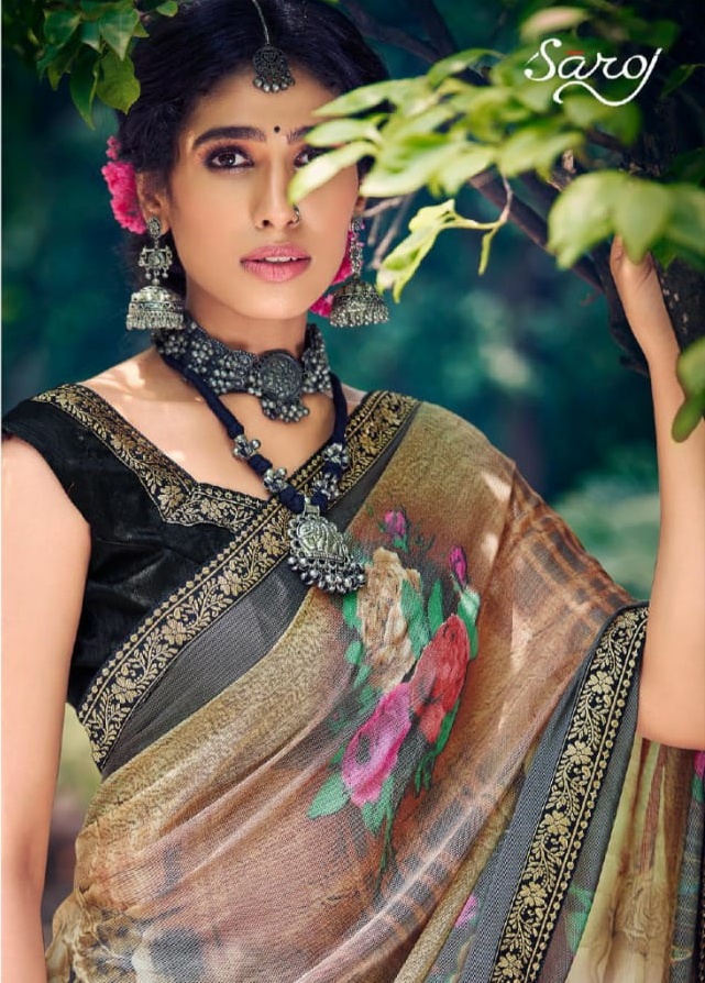 saroj delight brasso ecclusive print saree catalog