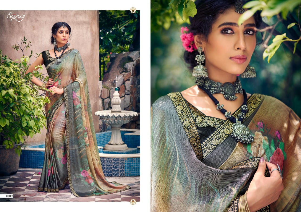 saroj delight brasso ecclusive print saree catalog