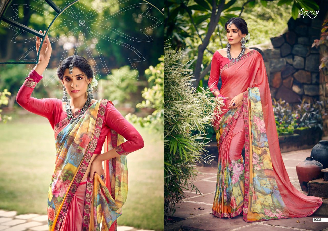 saroj delight brasso ecclusive print saree catalog