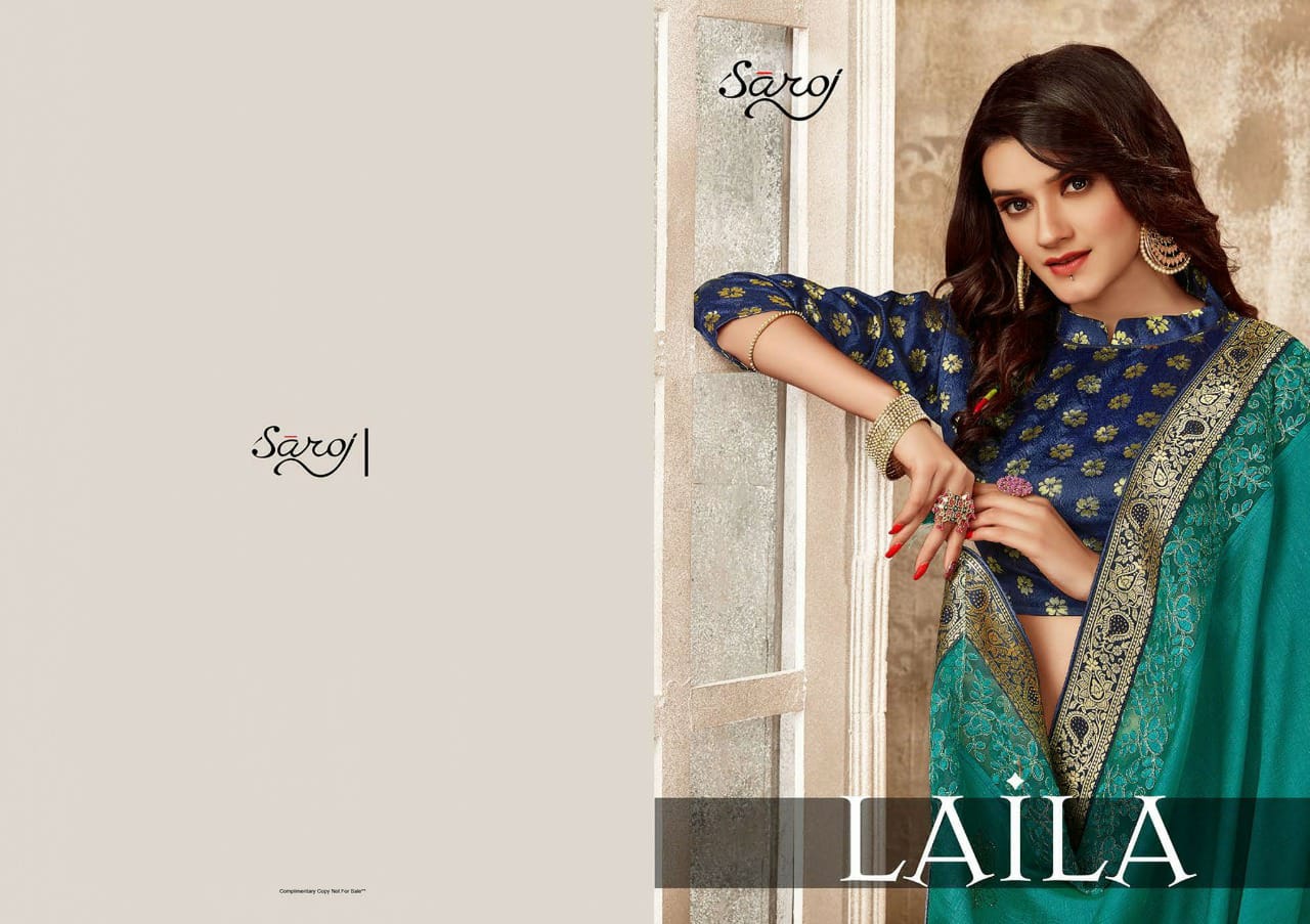 saroj laila silk georgette catchy print saree catalog