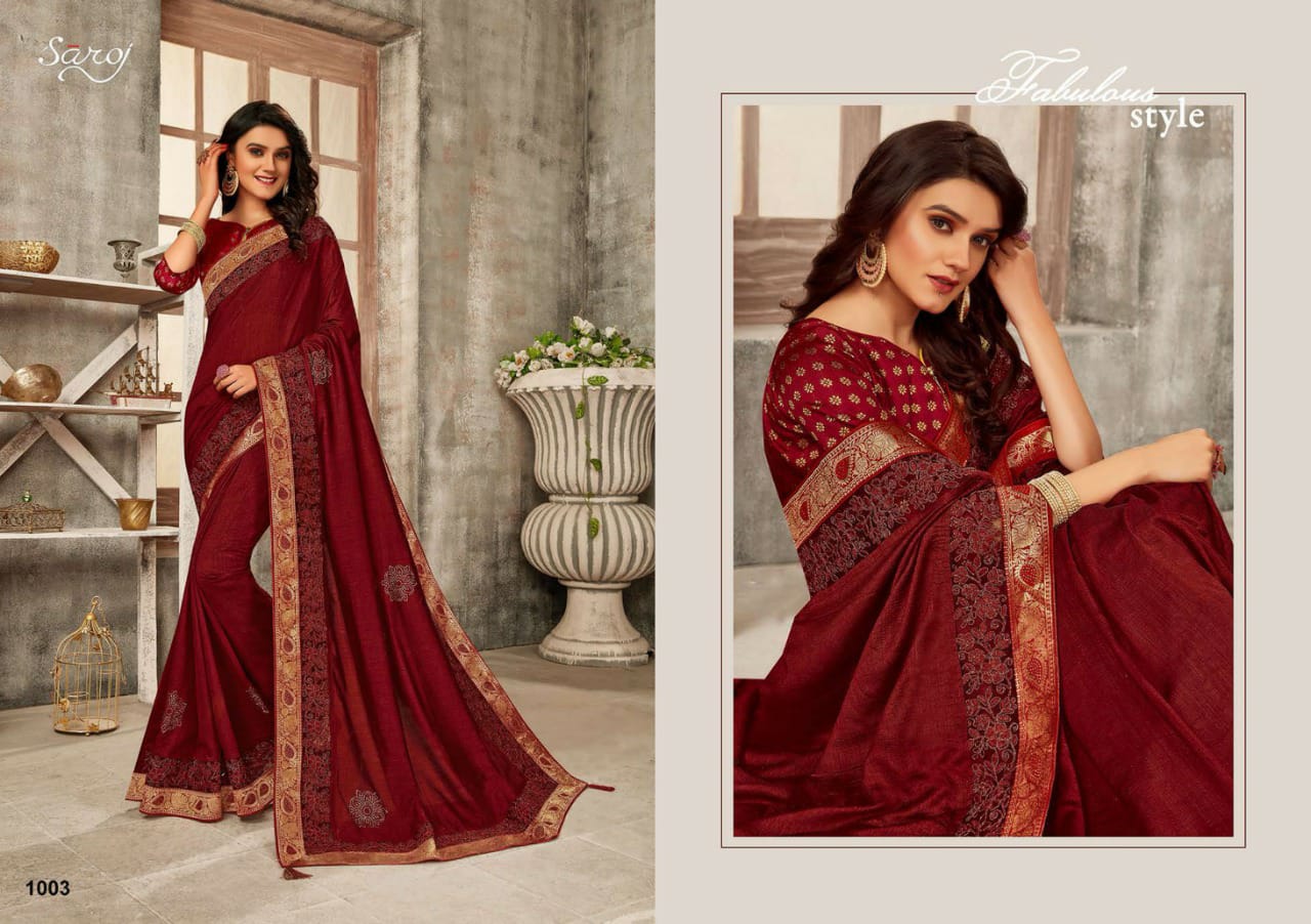 saroj laila silk georgette catchy print saree catalog