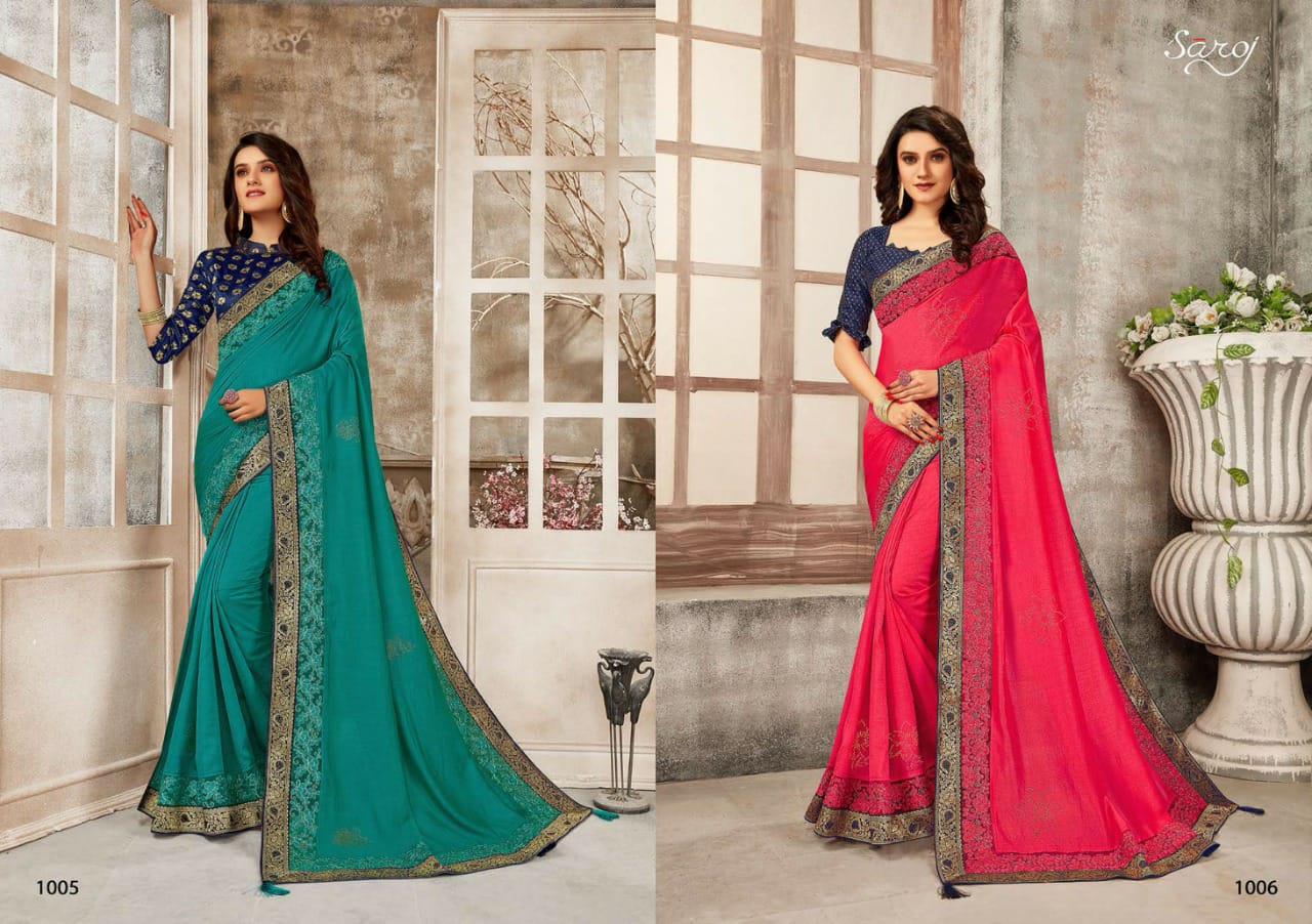 saroj laila silk georgette catchy print saree catalog