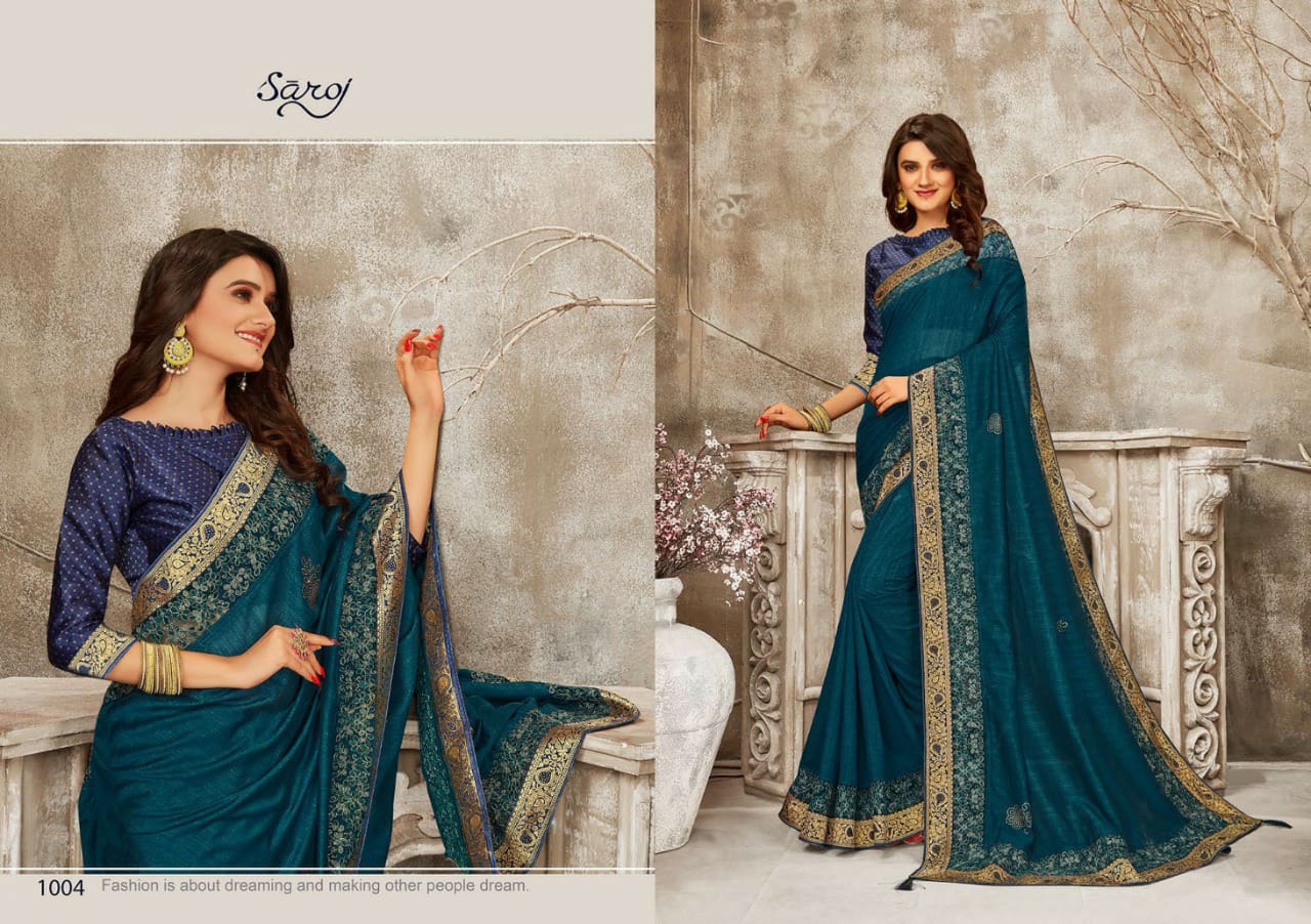 saroj laila silk georgette catchy print saree catalog