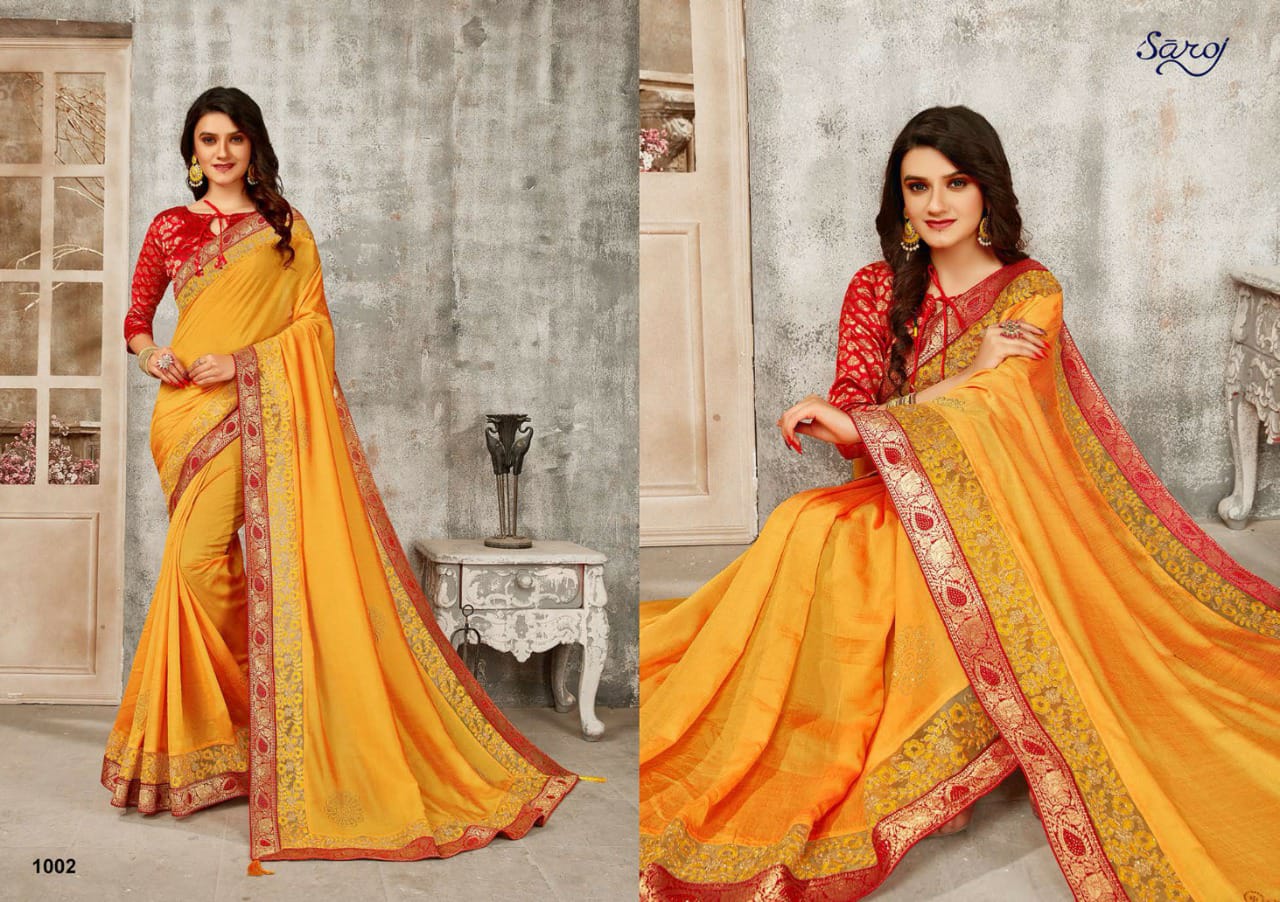 saroj laila silk georgette catchy print saree catalog