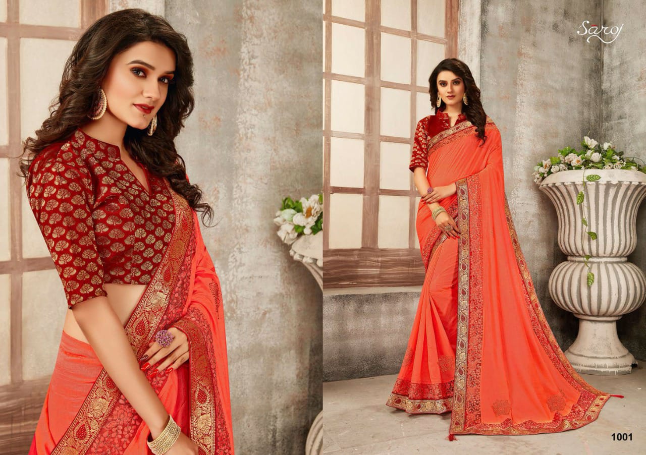 saroj laila silk georgette catchy print saree catalog