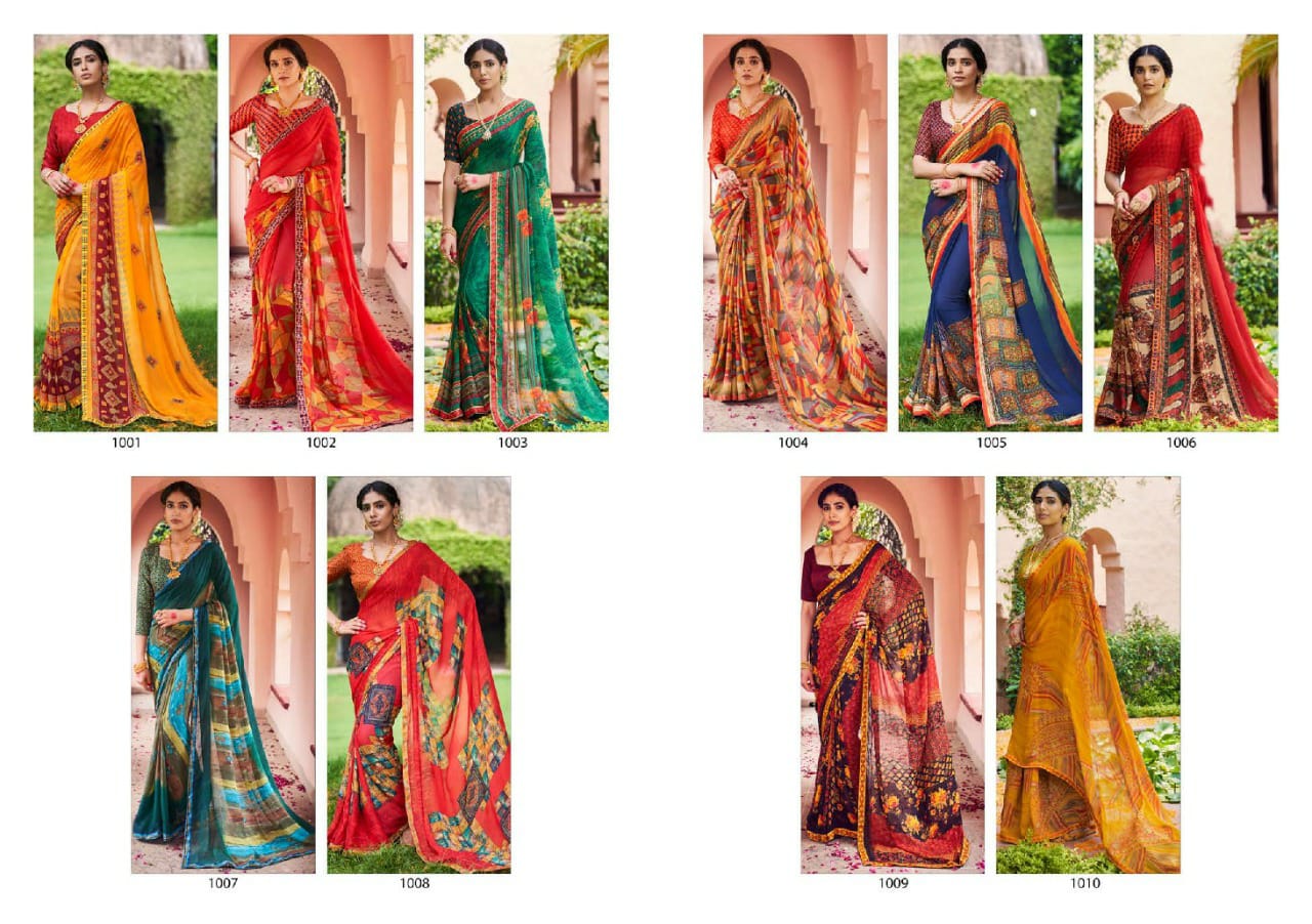 saroj mishita georgette elegant saree catalog