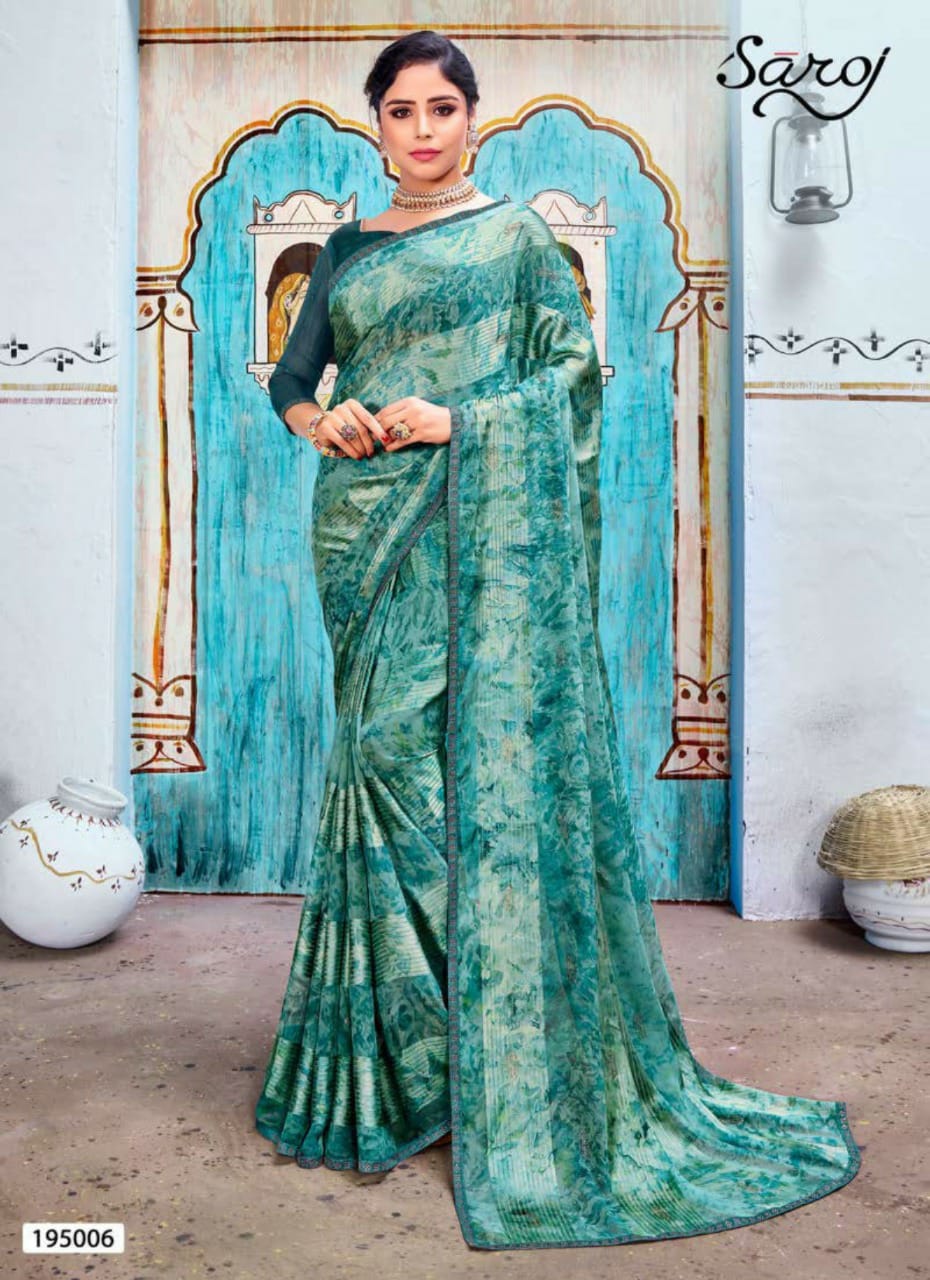 saroj Nazarana satin exclusive print saree catalog