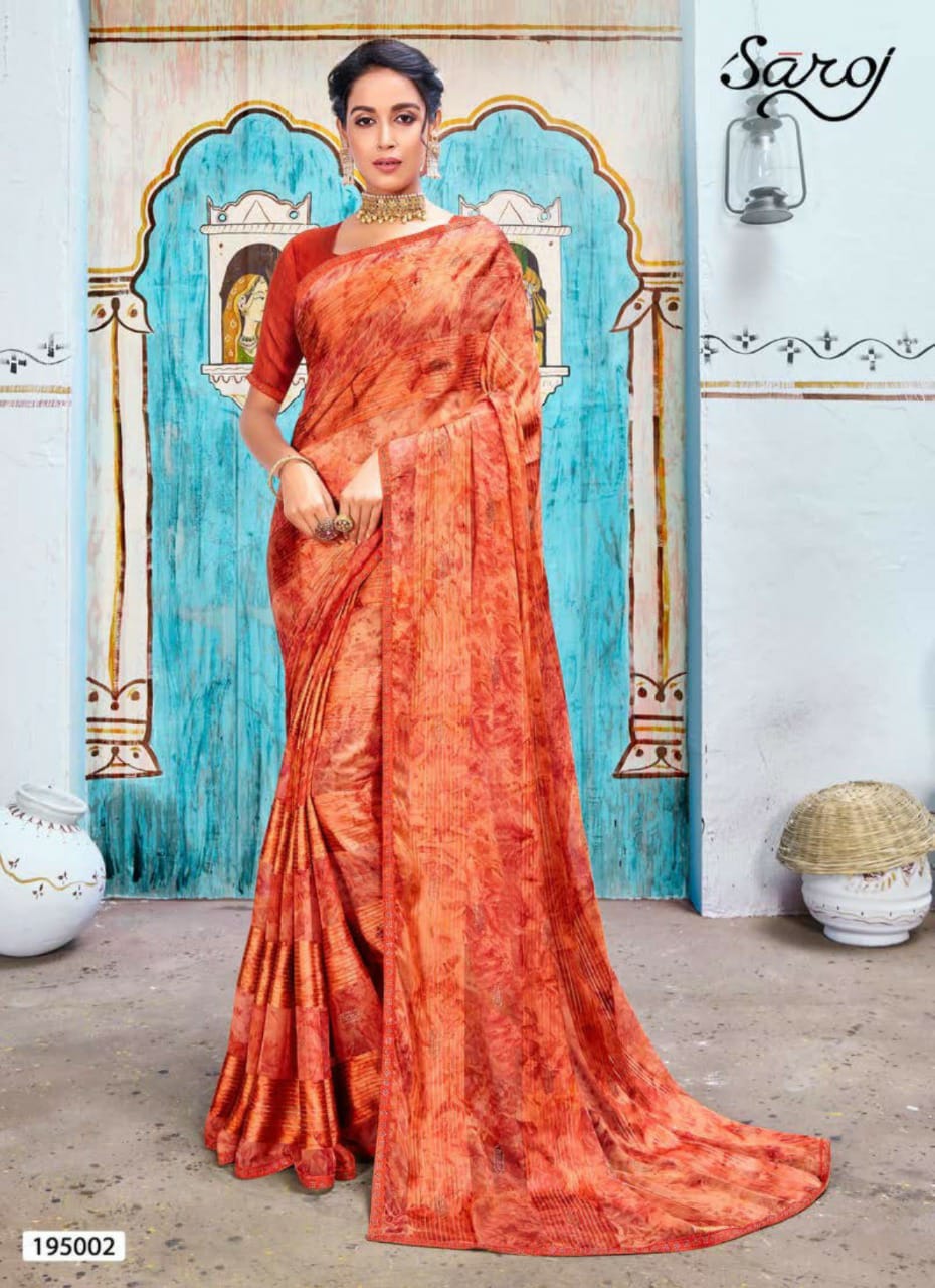 saroj Nazarana satin regal look saree catalog