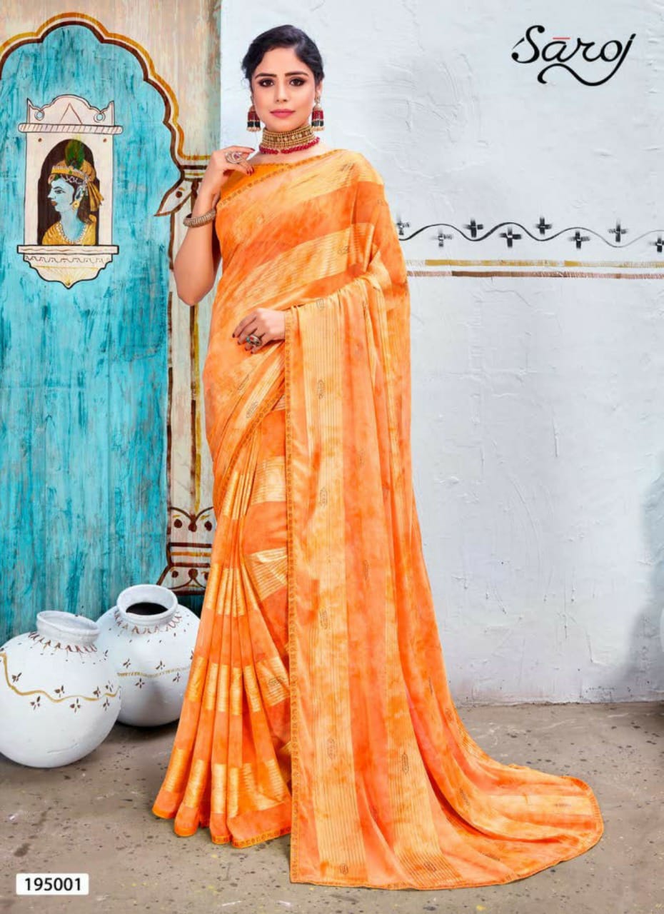 saroj Nazarana satin regal look saree catalog