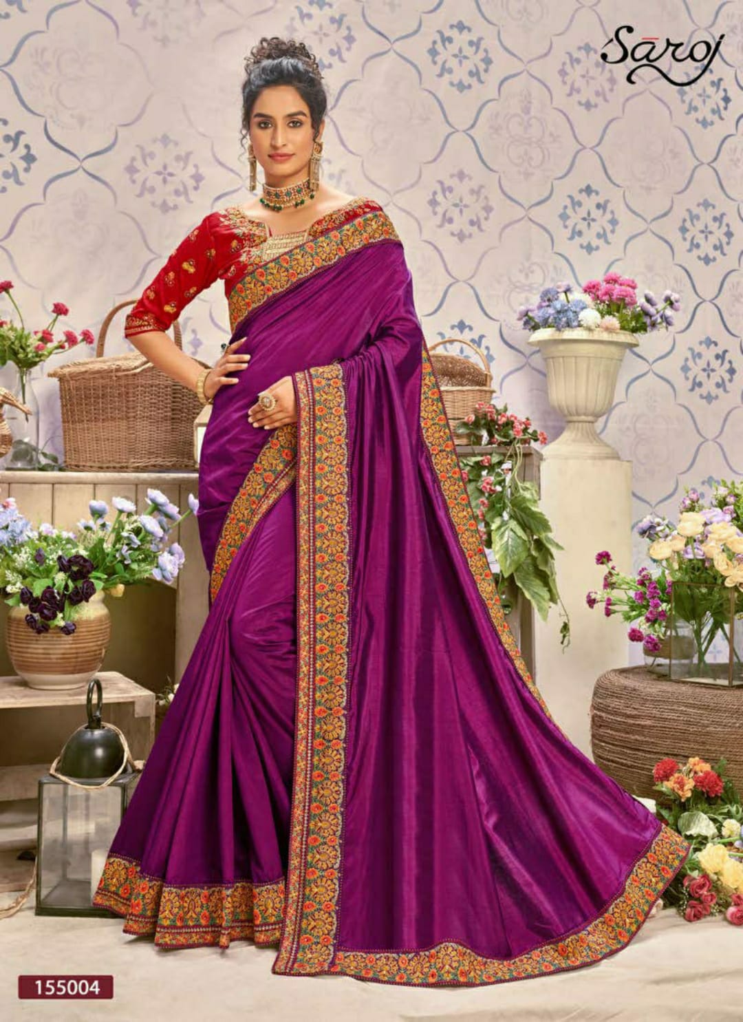 saroj noorie vol 5 dupion  festive look saree catalog